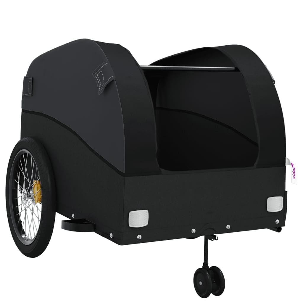 Przyczepa rowerowa o nośności 45 kg, wytrzymała przyczepa ładunkowa z żelaza do transportu rowerów, łącznie z flagą bezpieczeństwa