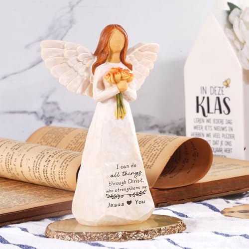 Kohehe Christian Gifts for Women,Gifts for Catholic Women,5.5'' Handmade Jesus Loves You Angel Figurine Gift for Woman,Inspirational Gifts for Mom Sister Grandma and Best Friend — view 4
