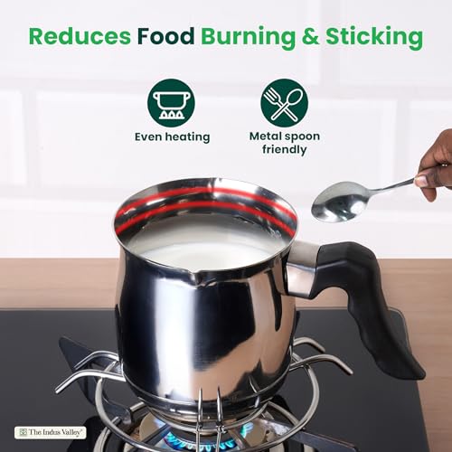 Image of The Indus Valley Stainless Steel Turkish Coffee Maker /Warmer with Stand| 500ml, 0.20kg | Induction Friendly | 100% Toxin-Free, Naturally Non-Stick, Long Lasting