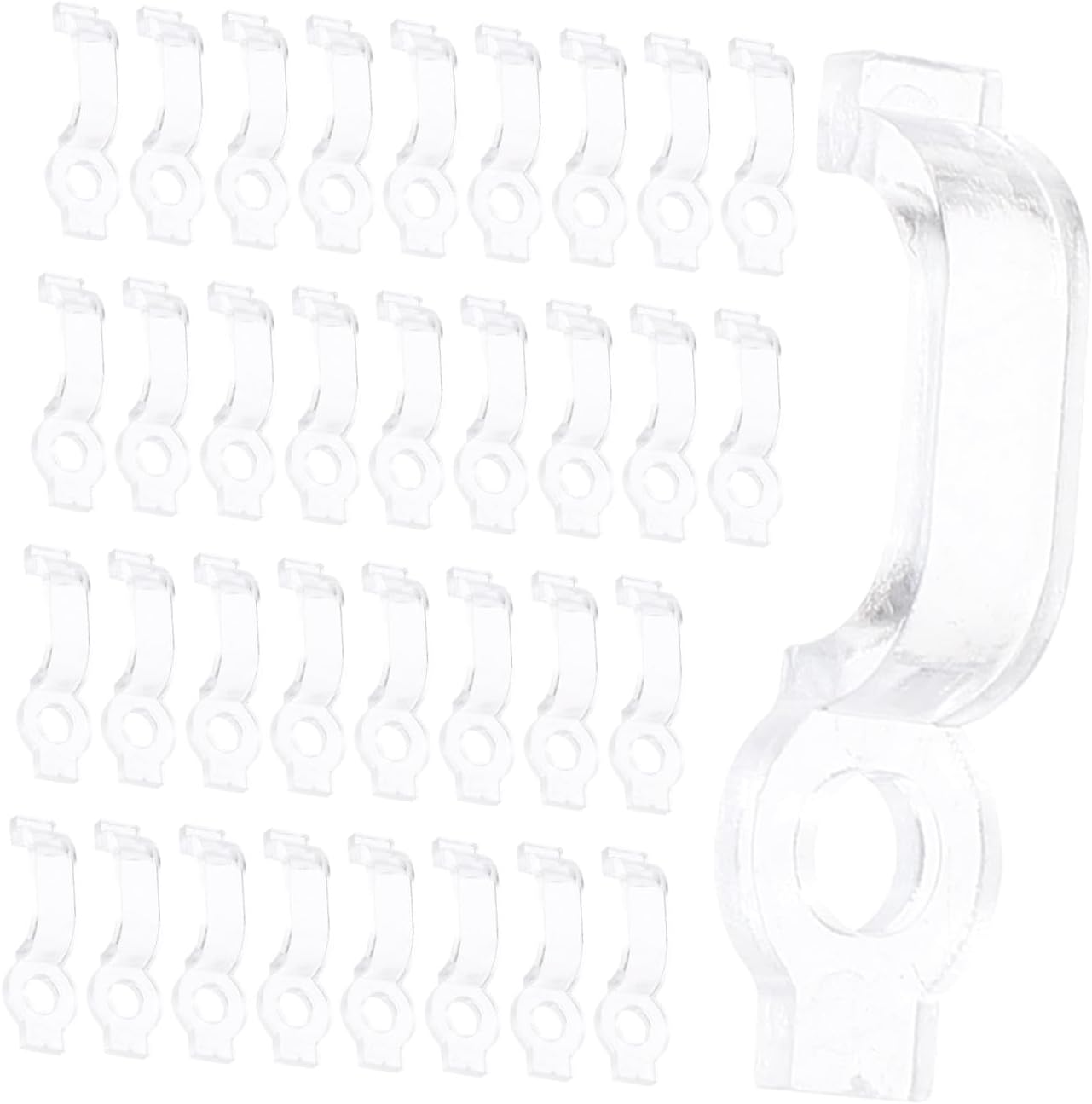 DOITOOL 100pcs Led Light Mounting Clips Transparent Single-Sided Holders for Outdoor Led Strip Lights Easy Installation Ultra-Thin Design Fixing Brackets for Secure Strips