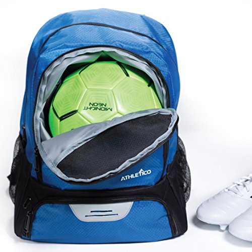 Athletico Youth Soccer Bag - Soccer Backpack & Bags for Basketball, Volleyball & Football | Includes Separate Cleat and Ball Compartment (Blue) by Athletico - Image 6