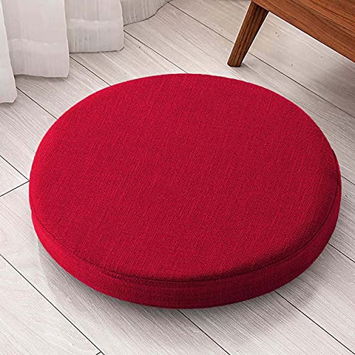 Waigg Kii Coussin de chaise rond lavable, 45 x 45/50 x 50 cm, pour intérieur ou extérieur, 35 x 35 cm, rouge, 35X35X5CM Cover