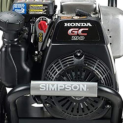 SIMPSON CLEANING MS61033-S 3300 PSI at 2.4 GPM HONDA GC190 with OEM Technologies Axial Cam Pump Cold Water Premium Residential Gas Pressure Washer and Surface Scrubber