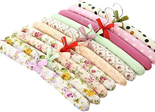 CHRISTY HARRELL 5pcs Cotton Satin Padded Clothes Hangers, Anti Slip Hangers for Shirt, Dress, Scarf, Shawl, Belt, Bra, Tie
