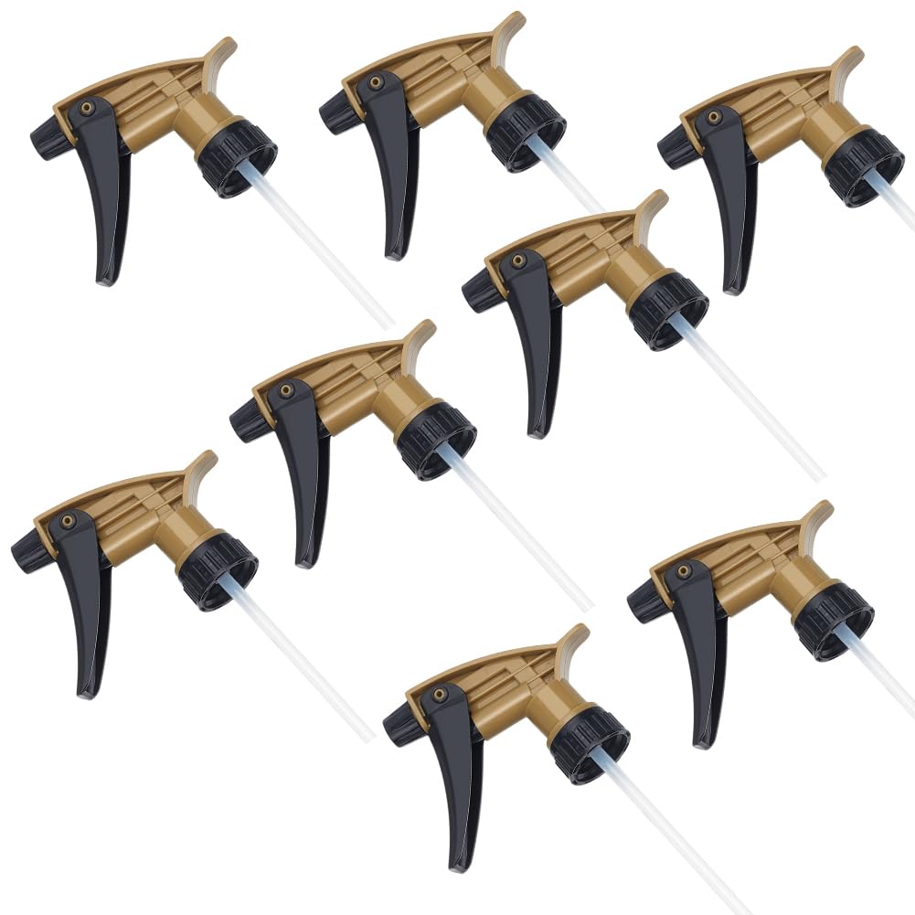 WEBEEDY 8 PCS Acid Resistant Trigger Sprayer Adjustable Nozzle Spray Head Ergonomic Design Heavy Duty Industrial Sprayers for Auto Clean Chemical Resistant Sprayer Replacement,(Plastic Tube 29.5cm)