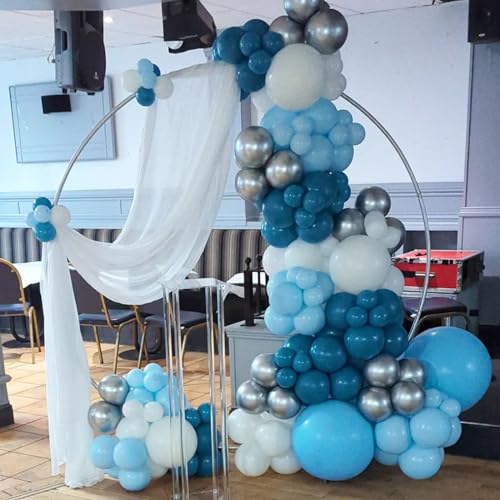 Image of Jobkoo Peacock Blue Balloons, 12 Inch 30 Pcs Turquoise Blue Balloon Teal Blue Latex Balloons Matte Dark Teal Aqua Blue Helium Balloons for Birthday Baby Shower Wedding Whale Theme Party Decorations