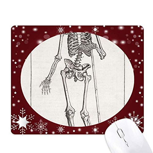 Tapis de souris squelette humain et flocon de neige pour hiver