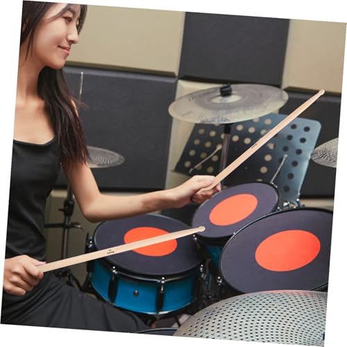 2 piezas de baquetas profesionales de madera para percusión, mango liso, para principiantes y estudiantes, color beige miniatura 7