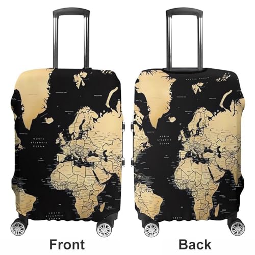 World Map Luggage Cover, Washable Elastic Suitcase Cover Protector Fit 18-32 Inch Luggage3