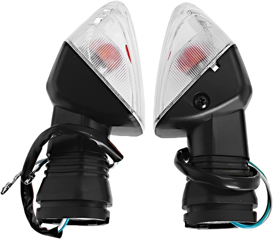 Motorcycle Front Rear Turn Signal Indicator Lights Replaces for KAWASAKI ZX-6RR KLE500 KLE 650 KLR650 -Clear