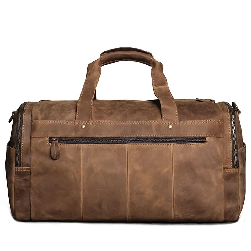 Men's Vintage Leather Travel Bag Leather weekend Bag Casual Messenger Shoulder Bag Carry On Luggage3