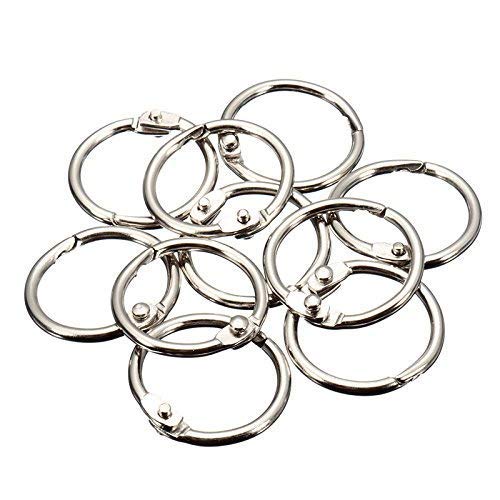 Image of DEZIINE�Loose Leaf Binder Ring Key Chain Key Rings Card Ring Stainless Steel � (25mm - 100pcs).