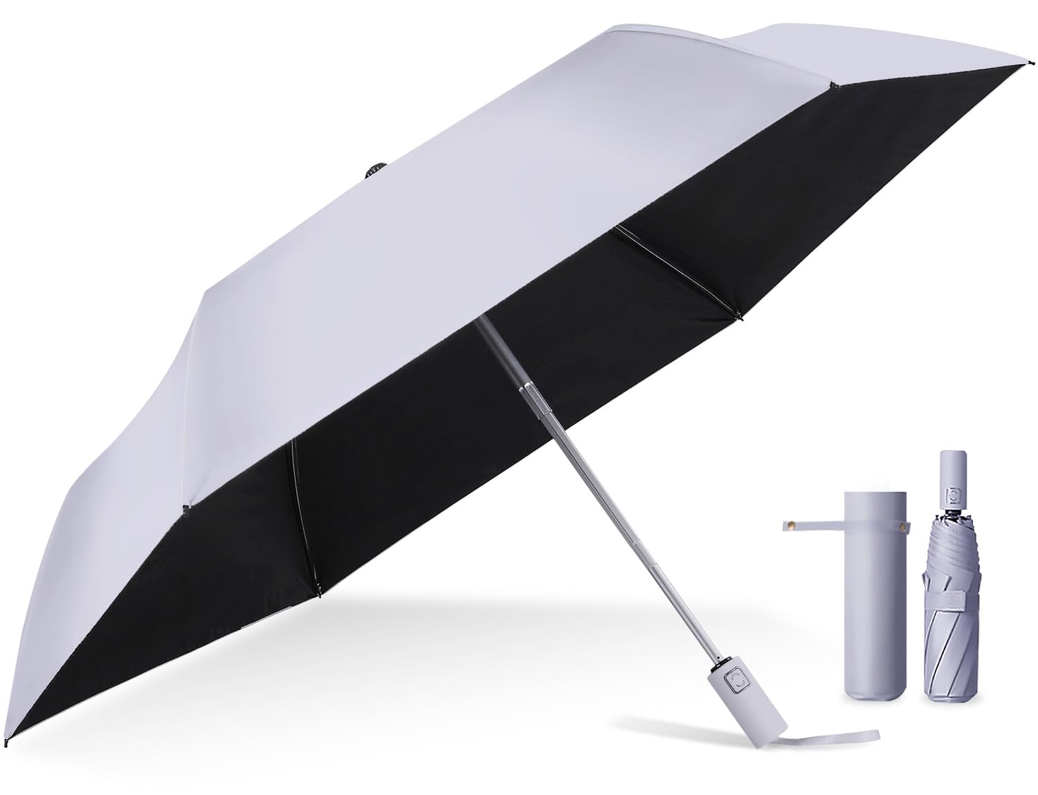 The Classic Tokyo Parasol Folding Umbrella, Rain or Shine, Women's, Unisex, One-touch Automatic Opening/Closing, Large Size, Firm, Durable, 100% Certified UV Protection, gray : Clothing, Shoes & Jewel