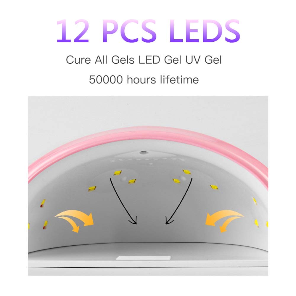 FAXIOAWA Essiccatore per Unghie da 36 W Lampada a LED Asciugatore per lacca Gel USB Lampada polimerizzante per Manicure Lampada per Unghie a LED per Tutti Gli smalti per Unghie