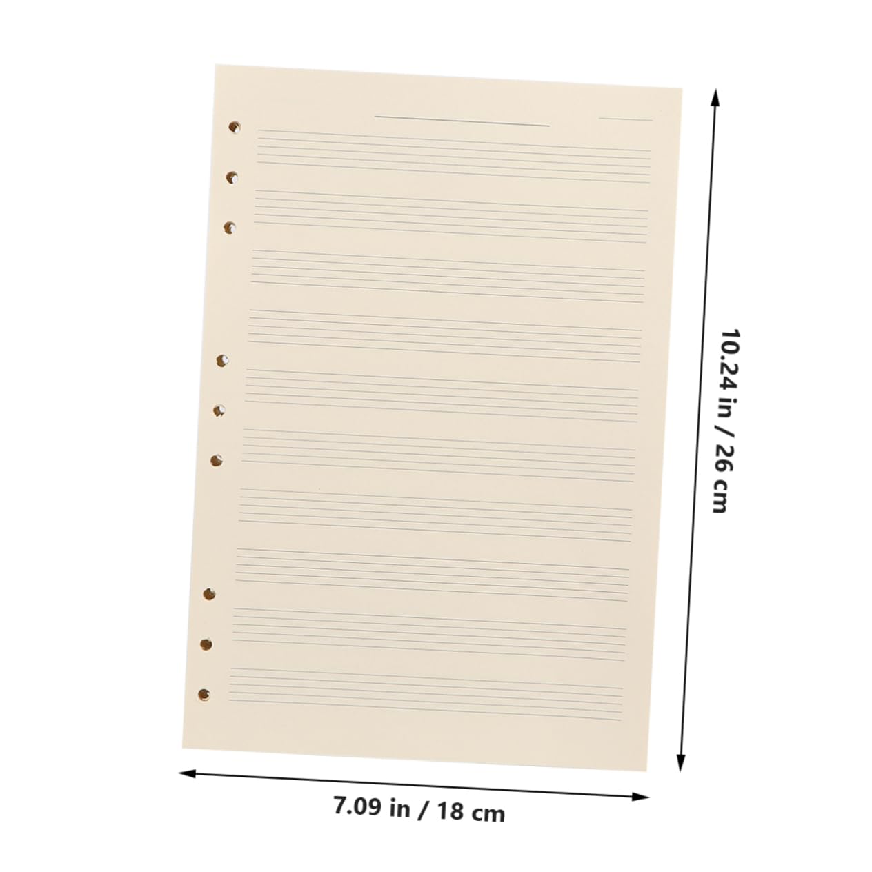 NUOBESTY 100hojas Papel De Música Sueltas De Páginas Recambio Práctico Para Cuadernos De Composición Para Estudiantes Y Músicos