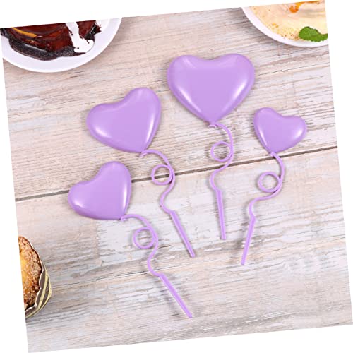 VILLCASE 24 Unidades Palitos De Cupcake Insira o Cartão Bolo Amantes Roxo