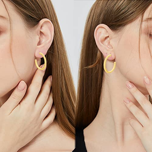 4 Pair Thick Gold Hoop Earrings For Women,Small Gold Hoop Earrings,14K Gold Hoop Earrings,Gold Huggie Earrings,Gold Plated Hoop Earrings #TOP6