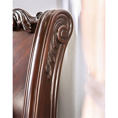 Furniture Of America Clairmonte Baroque Style Sleigh Bed, Eastern King, Brown Cherry Finish #TOP4