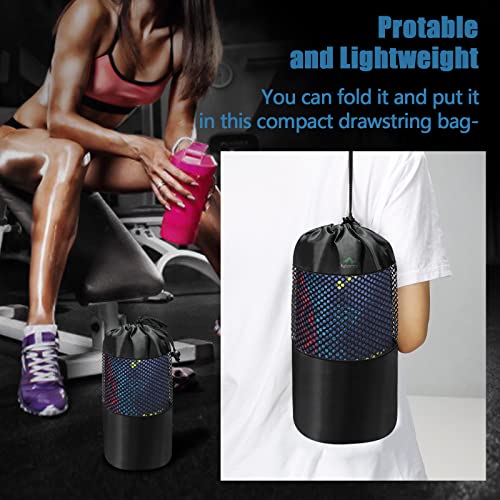 Non-Slip Yoga Towel Microfiber Yoga Mat Blanket For Hot Yoga Bikram Pilates Gym Towels For Sweat (73"X25", Mandala Blue) #TOP4