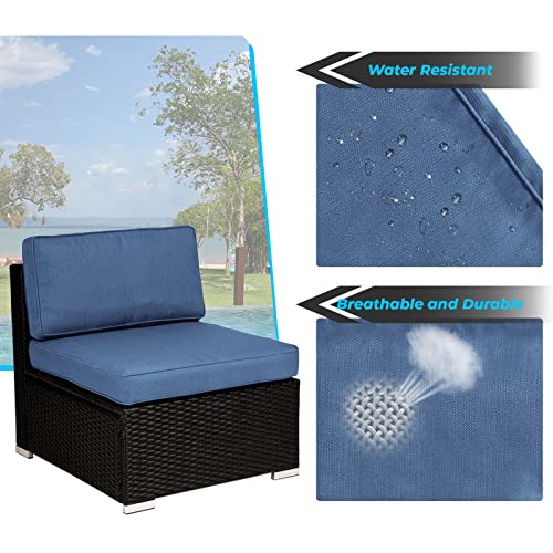 Betterland 12-Piece Outdoor Cushion Covers Patio Sofa Cushion Covers Replacement Water Resistant Patio Cushion Cover Patio Seat Cushion Slip Covers Outdoor Couch Cushion Covers(Denim Blue) #TOP2