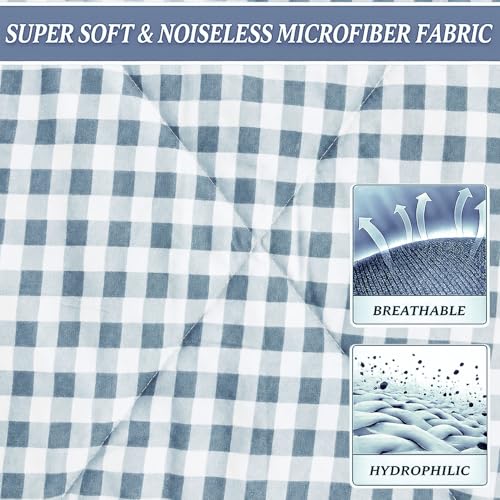 Image of MORADO Glace Cotton AC Comforter /Blanket /Quilt for Double Bed | Ultra Soft & Lightweight | All Season Reversible Comforter | Cozy Bedding for Home & Hotel | Size 90x100 Inches,White Grey Check,Double