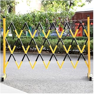 Barricada Industrial expandible, Valla de Seguridad Plegable y Flexible para Caminos Exteriores, Barrera de tráfico móvil portátil para construcción de garajes (Color: Negro y Amarillo, Tama