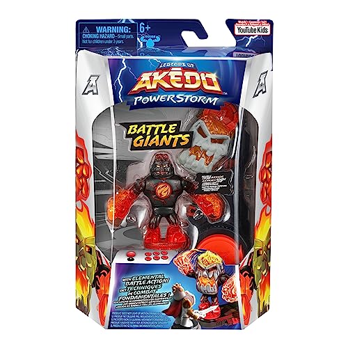 Image of Akedo Legends of Powerstorm | Battle Giant Volcrag | Mini Battling Action Figure with Double Strike Armor | Ready, Fight, Split Strike.