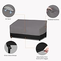 Vista 4 de Easy-Going Funda impermeable para sofá de exterior, funda resistente para sofá de patio de 3 plazas, resistente al viento, funda para muebles