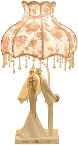 VONGAZ Lámpara de mesa lámpara de mesa bonita lámpara de noche sala de boda hogar cálida romántica creativa niña boda dormitorio lámpara de mesa