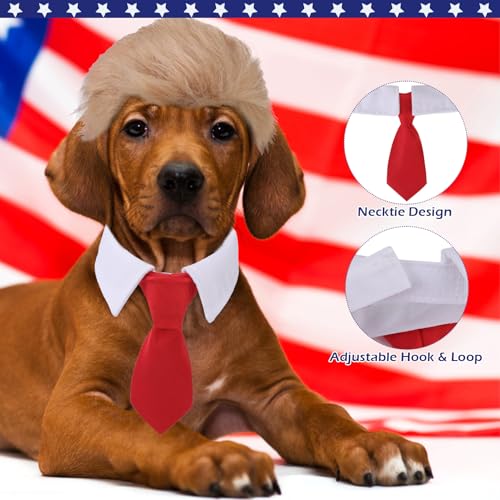 EXPAWLORER-3-Pack-Funny-Dog-Costume-Pet-Clothes-with-Collar-Tie-Cat-Dog-Wig-Toy-Holiday-Apparel-for-Party-Small-Medium-Dogs
