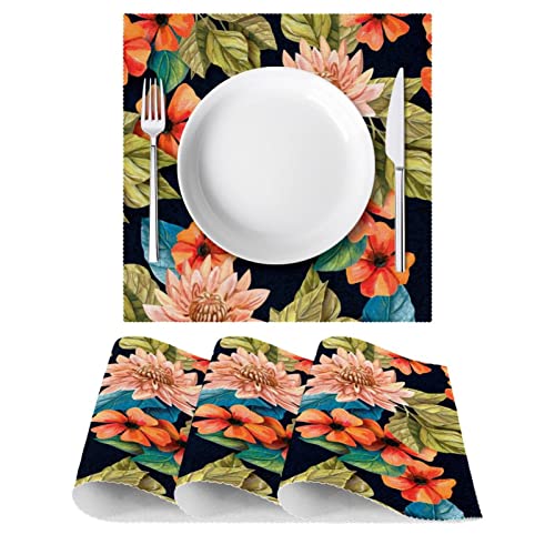 Sets de table fleur aquarelle antidérapants résistants à la chaleur - 5