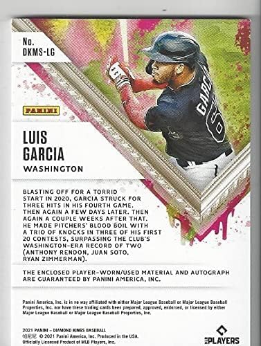 Luis Garcia Autographed Dual Swatch Game Used Jersey Memorabilia Relic Collectible Baseball Card - 2021 Diamond Kings Baseball Card #DKMS-LG (Nationals)