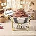Chafing Dishes for Buffet 4 Pack, 6QT Round Chafing Dishes for Buffet [Elegant Gold and Silver Colors] Stainless Steel Chafing Dish Buffet Set for Any Party