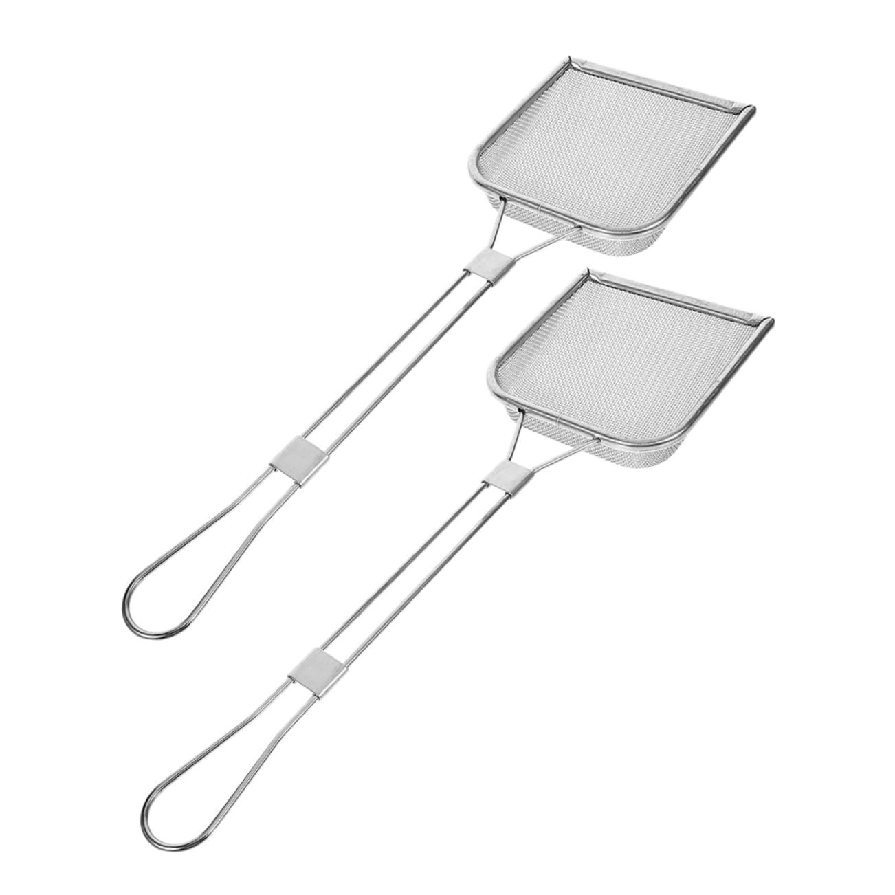 2 Pièces Cuillère Passoire Carrée Acier Inoxydable Écumoire à Huile Pour Friteuse Usage Cuisine Professionnel Maille Fine Résidu Friture Nourriture Poignée Filtre Pâtes Chaud
