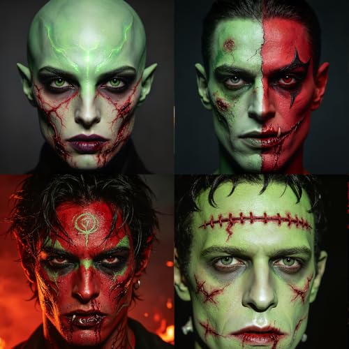 Image of BADCOLOR Portugal Red Green Face Body Paint Stick Set, Oil Based Sports Fan Makeup Stick, Waterproof Sweatproof Face Paint for Football, Rugby, Softball, Baseball, Lacrosse, Sports Accessories
