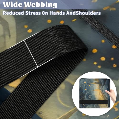 Glitter Galaxy Extra Large Moving Bags Heavy Duty Storage Bags Retro Galaxy Cloth Wrap Around Handles Double Zipper Reusable Convenient Foldable Storage Tote for Travel Camping Space Save4