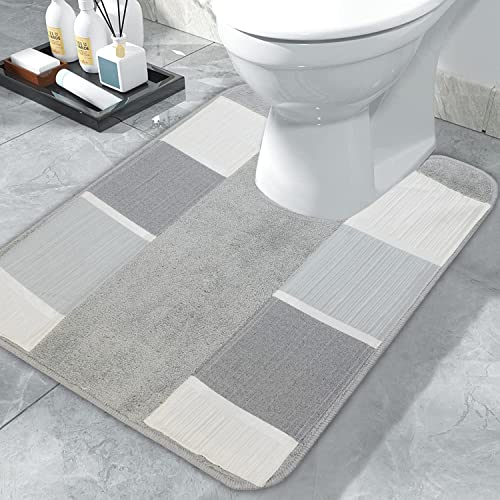 Zahari Home Modern Line Bathroom Contour - Luxury Bath Rug with Unique Design - Stylish Shower Mat for Beautiful Decor - Non-Slip, Quick-Dry Bath Mat