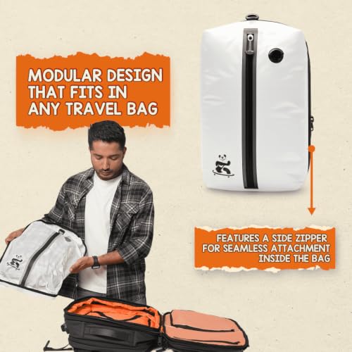 Image of Travel Likes Me Storage Vacuum Bags - Travel Essentials,Clothes Packing,Large Ziplock Bag with Vacuum,AirZip Lock Compression,Backpack Clothing,Space Suction (White, Black, 27L without pump)