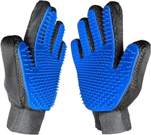 ECONOVA 4-in-1 Pet Grooming Glove – Gentle Deshedding Brush & Massaging Mitt Compatible with Dogs, Cats, Rabbits & Horses. Soft Liquid Silicone Hair Remover, Quick-Dry Breathable Mesh, Easy Clean 2pcs