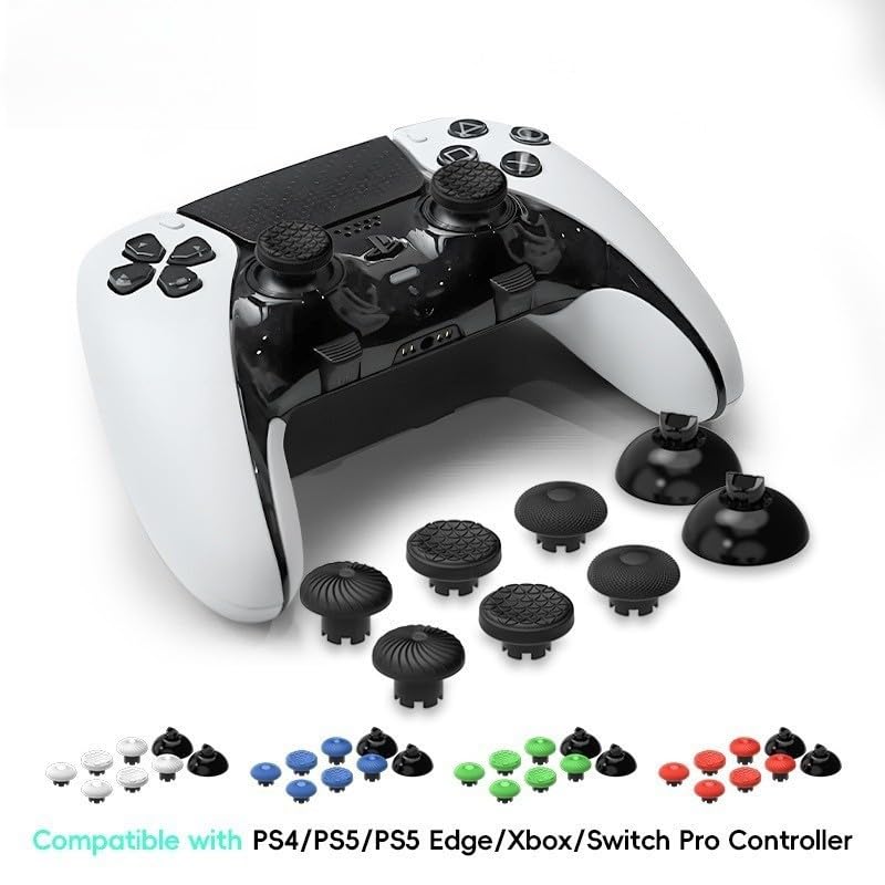 IFEEHE 8Pcs Thumbstick Cap For PS5/PS5 Edge Controller Mushroom Thumb Stick Caps Joystick (Red)