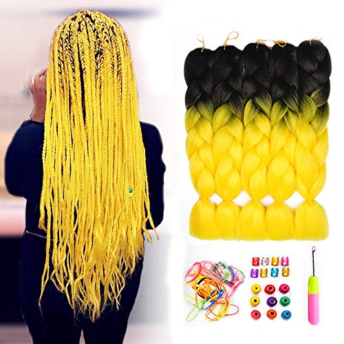 Synthetic Braiding Hair Extensions for Women Andromeda 5Pcs 18Inch Soft Fiber Braiding Hair Extensions for Twist Crochet