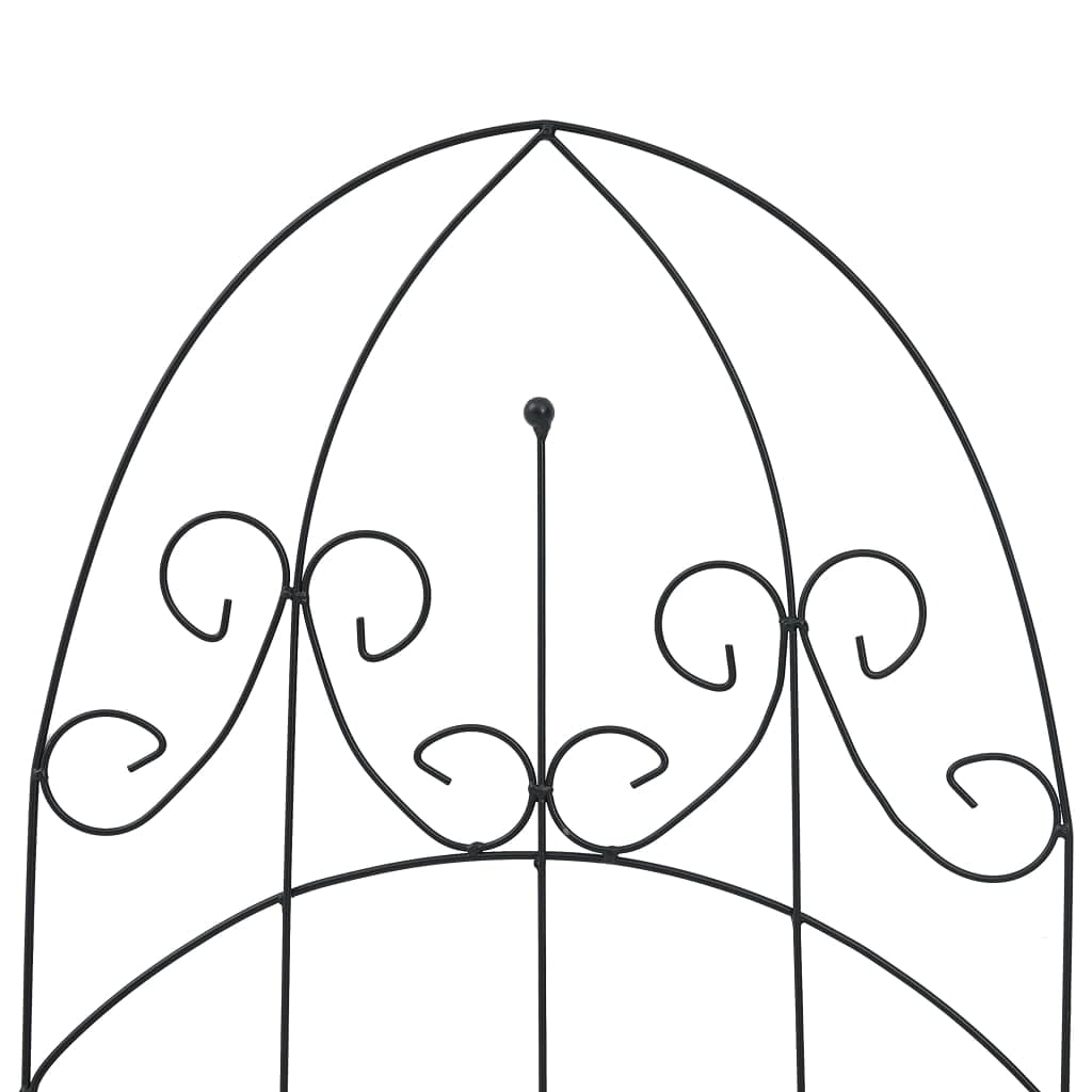 vidaXL Soporte para Plantas Trepadoras 3 Uds Estantería Escalera Flores Aire Libre Exterior Terraza Balcón Patio Macetero Hierro Negro