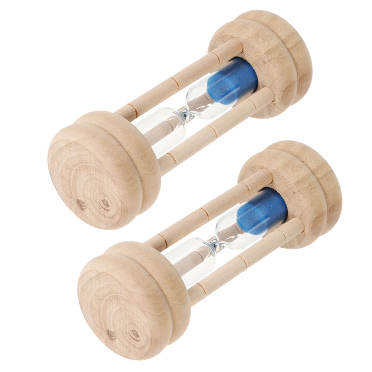 Temporizador de arena para niños y decoración, pack de 2 relojes de madera para cepillado