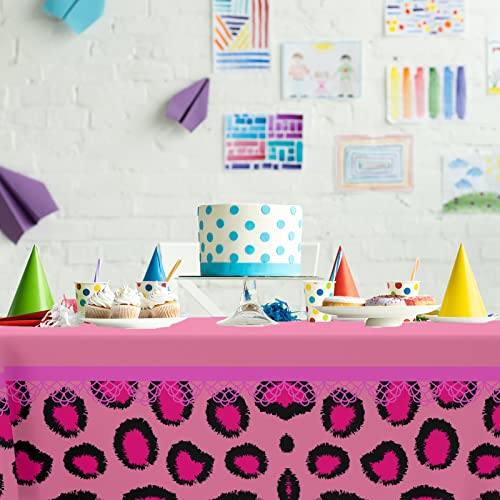 Gzbjmygs Creative Leopard Animal Print Tablecloths Pink Spotted Pattern Art Wildlife Leopard Skin Rectangular Table Covers Decorations For Dining Room Kitchen Birthday Party Supplies 53" X 98" #TOP3