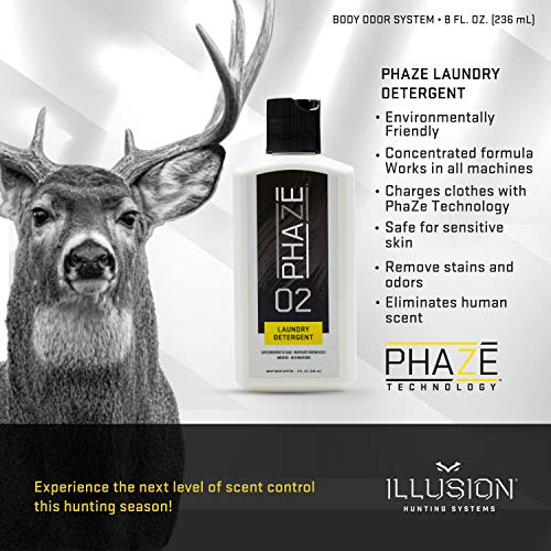 Phaze 2 Laundry Detergent - #1 Deer Hunter's Scent Elimination & Scent Control System - 8Oz #TOP4