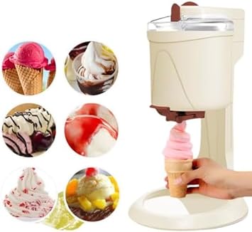 Soft Cream Maker, Ice Cream Machine, Electric Soft Cream Machine, Gelato Maker, Soft Cream Machine, Perfect for Home DIY Kitchen, Fun Kitchen Appliances, Ice Cream Machine White