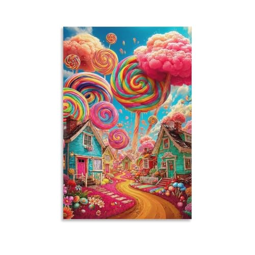 Diamond Painting Adulte Paysage de Bonbons 50x60cm - Kit Broderie Diamant 5D Art Créatif