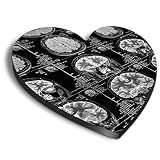 Destination Vinyl ltd Aimants en MDF en forme de cœur – BW – MRI Brain Scan – Images de rayon X pour bureau, armoire et tableau blanc, autocollants magnétiques, 43167