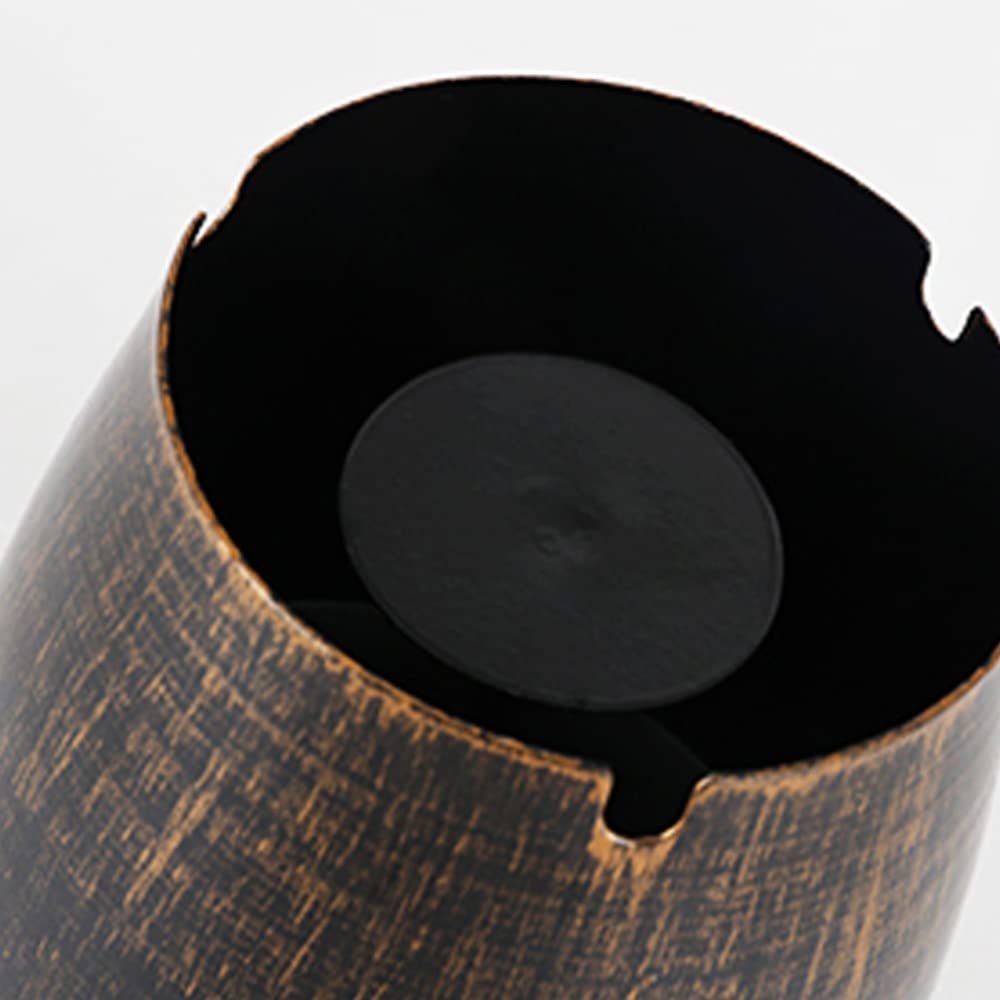 Windfester Aschenbecher Edelstahl - Groß Für Garten & Balkon Mit Rutschfester Basis | Kupfer Farbe