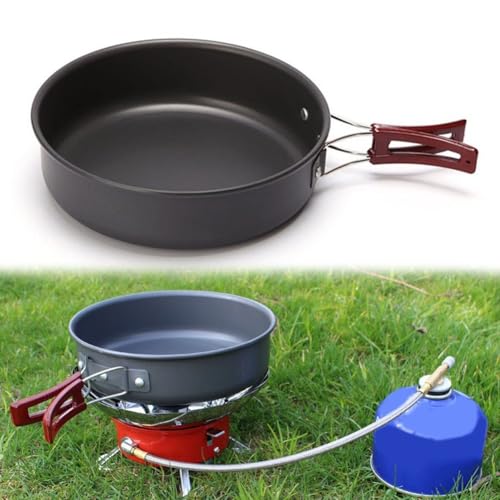 Todikaper Portable Non-Stick Frying Pan with Folding Handle for Outdoor Cooking, Camping, and Hiking - 20CM 1.7L Aluminium Alloy - Image 4